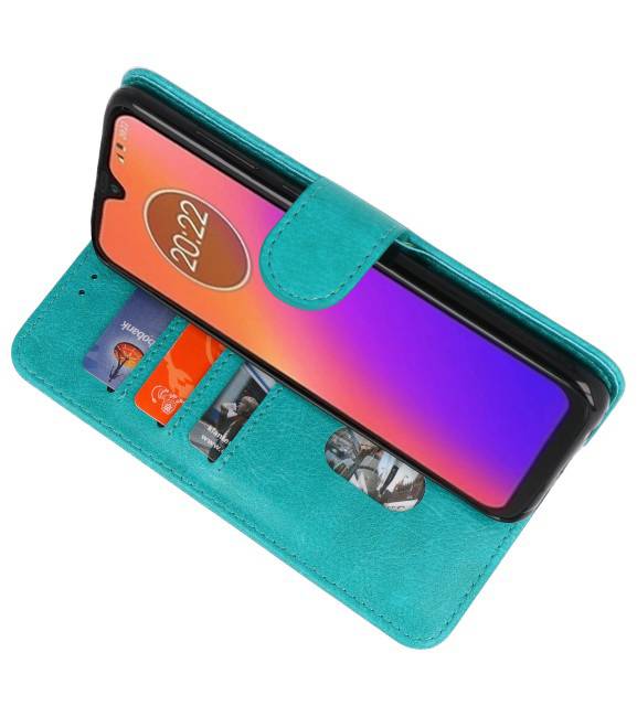 Etuis portefeuille Bookstyle Case pour Moto G7 Vert