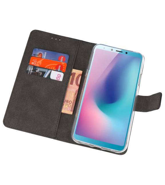 Wallet Cases Hoesje voor Samsung Galaxy A6s Zwart