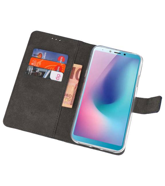 Wallet Cases Hülle für Samsung Galaxy A6s Navy