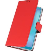 Wallet Cases Hoesje voor Samsung Galaxy A6s Rood