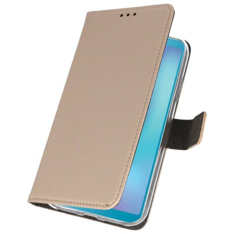 Wallet Cases Hoesje voor Samsung Galaxy A6s Goud