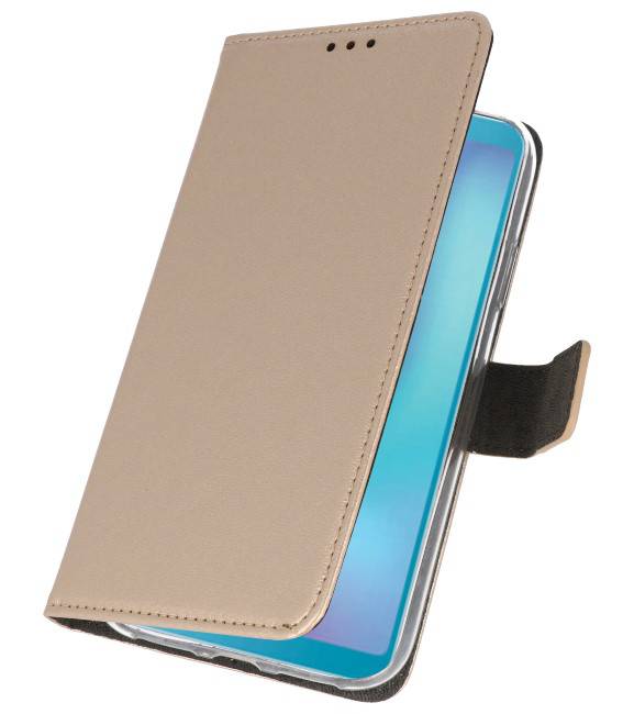 Wallet Cases Hülle für Samsung Galaxy A6s Gold