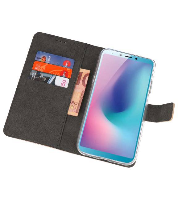 Wallet Cases Hülle für Samsung Galaxy A6s Gold