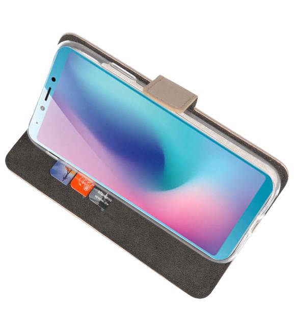 Etuis portefeuille Etui pour Samsung Galaxy A6s Gold