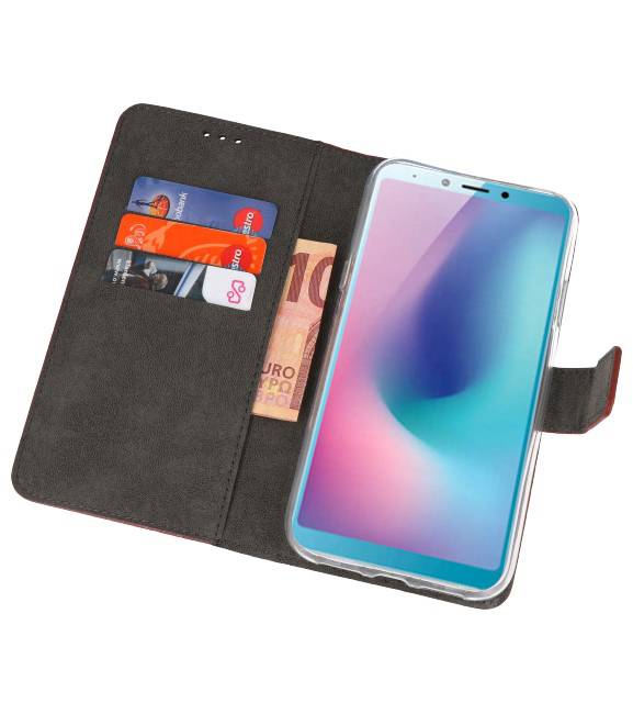 Wallet Cases Hülle für Samsung Galaxy A6s Braun