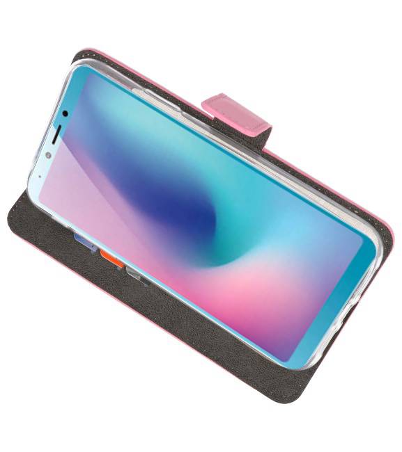 Wallet Cases Hülle für Samsung Galaxy A6s Pink