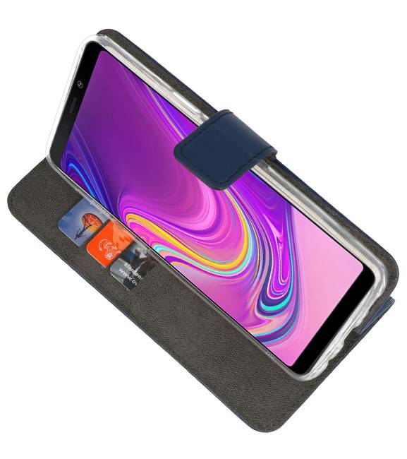 Casos Funda Cartera para Samsung Galaxy A9 2018 Navy