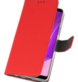 Wallet Cases Hoesje voor Samsung Galaxy A9 2018 Rood