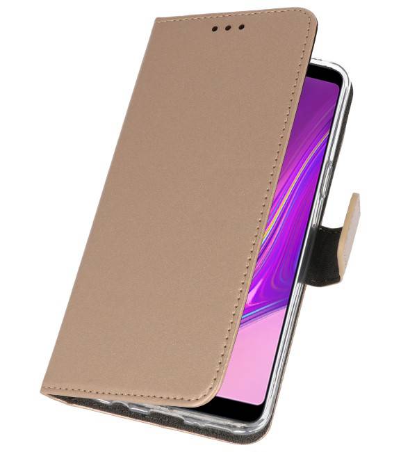 Wallet Cases Hoesje voor Samsung Galaxy A9 2018 Goud