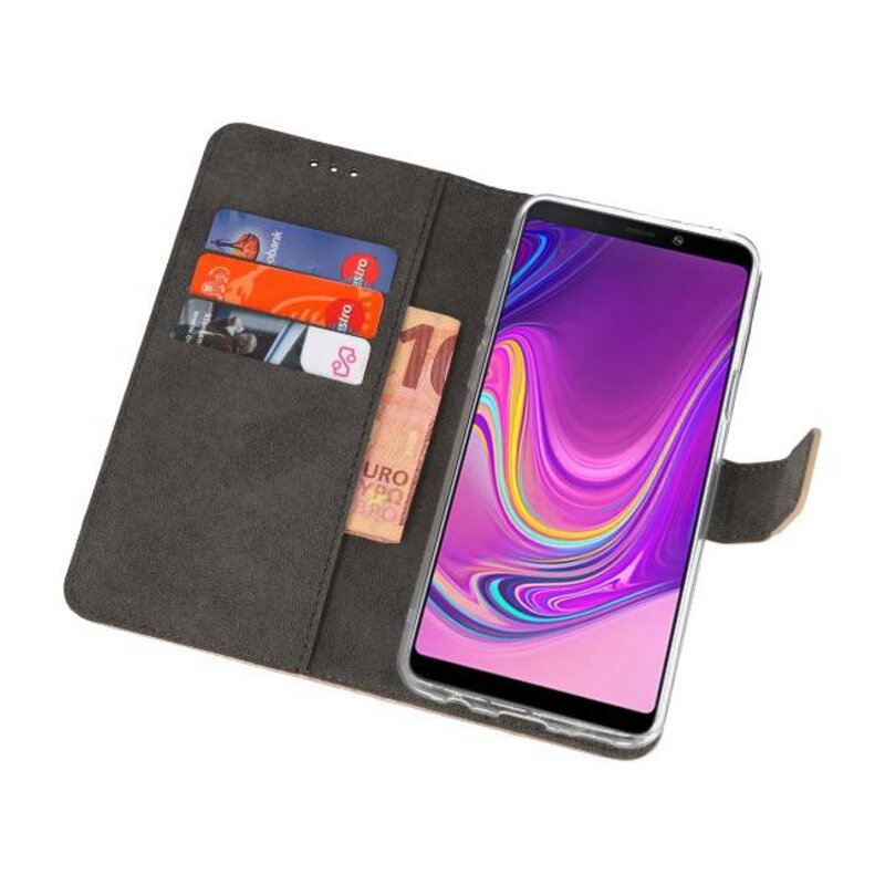Wallet Cases Hoesje voor Samsung Galaxy A9 2018 Goud