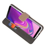Wallet Cases Hoesje voor Samsung Galaxy A9 2018 Goud