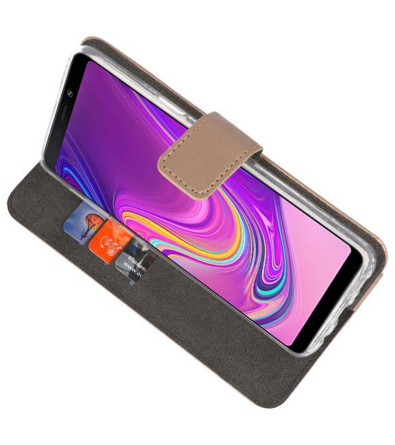 Wallet Cases Hülle für Samsung Galaxy A9 2018 Gold