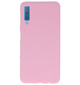 Coque TPU Couleur pour Samsung Galaxy A7 2018 Rose