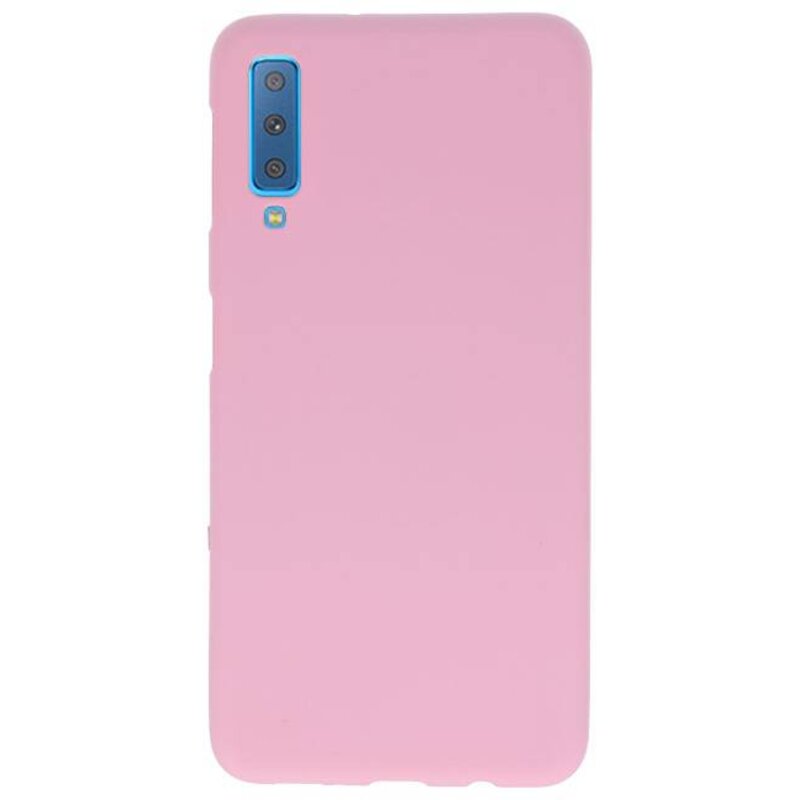 Coque TPU Couleur pour Samsung Galaxy A7 2018 Rose