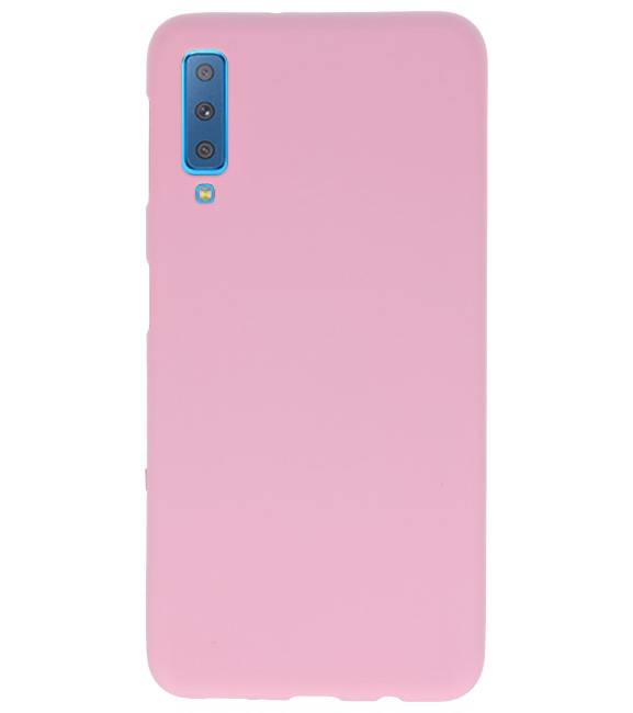 Color TPU Hoesje voor Samsung Galaxy A7 2018 Roze