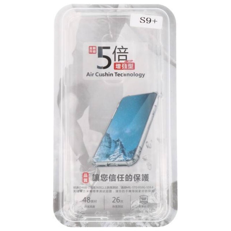 Custodia antiurto in TPU per Galaxy S9 Plus trasparente