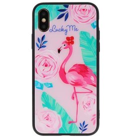 Print Hardcase voor iPhone XS Lucky Me  Flamingo