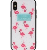Print Hardcase for iPhone XS Cute Flamingos