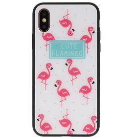 Estuche rígido de impresión para iPhone XS Cute Flamingos