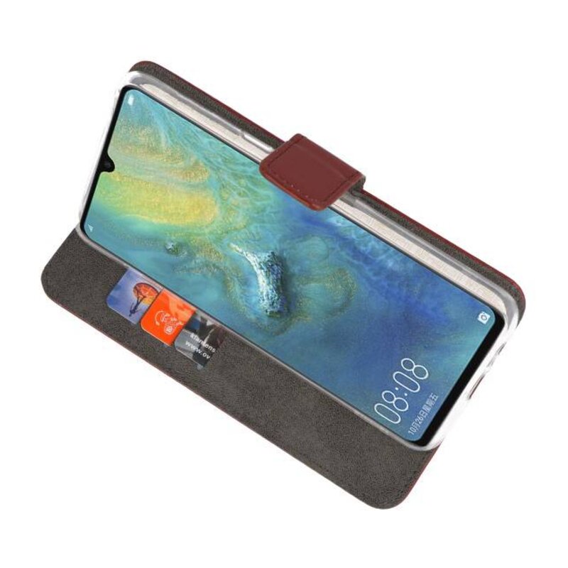 Casos Funda Cartera para Huawei Mate 20 X Marrón