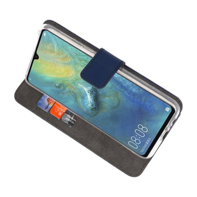 Wallet Cases Hoesje voor Huawei Mate 20 X Navy