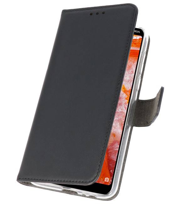 Wallet Cases Hoesje voor Nokia 3.1 Plus Zwart