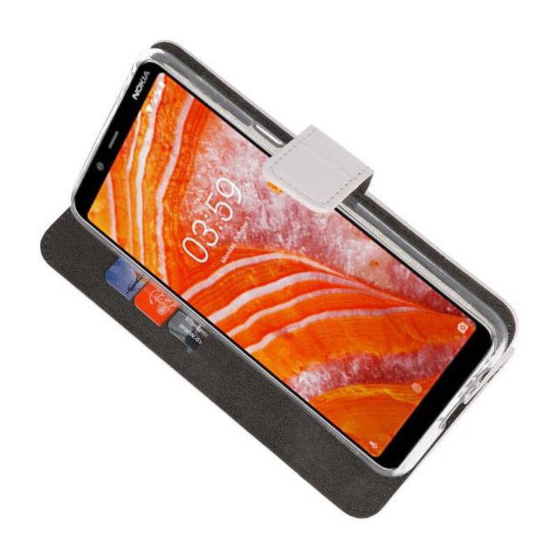 Funda Cartera Funda Para Nokia 3.1 Plus Blanco