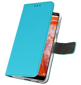 Etuis portefeuille Etui pour Nokia 3.1 Plus Bleu