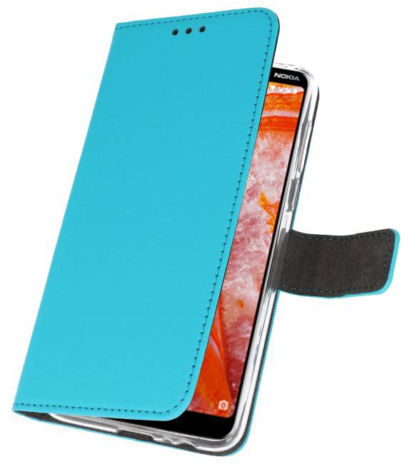 Wallet Cases Hoesje voor Nokia 3.1 Plus Blauw