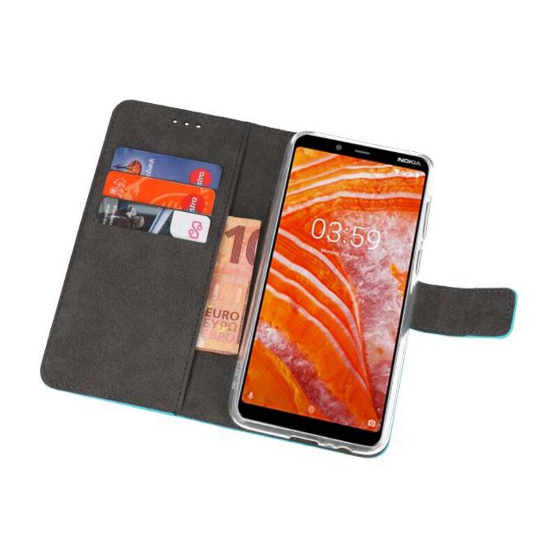 Wallet Cases Hoesje voor Nokia 3.1 Plus Blauw