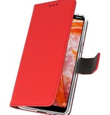 Cajas de la cartera para Nokia 3.1 Plus rojo
