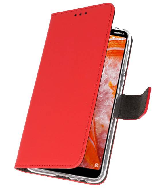 Etuis portefeuille pour Nokia 3.1 Plus Rouge