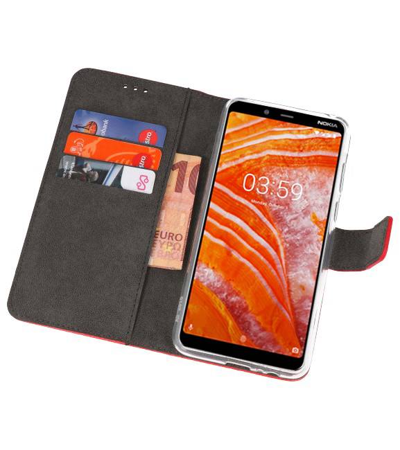 Etuis portefeuille pour Nokia 3.1 Plus Rouge