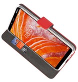 Wallet Cases Hoesje voor Nokia 3.1 Plus Rood