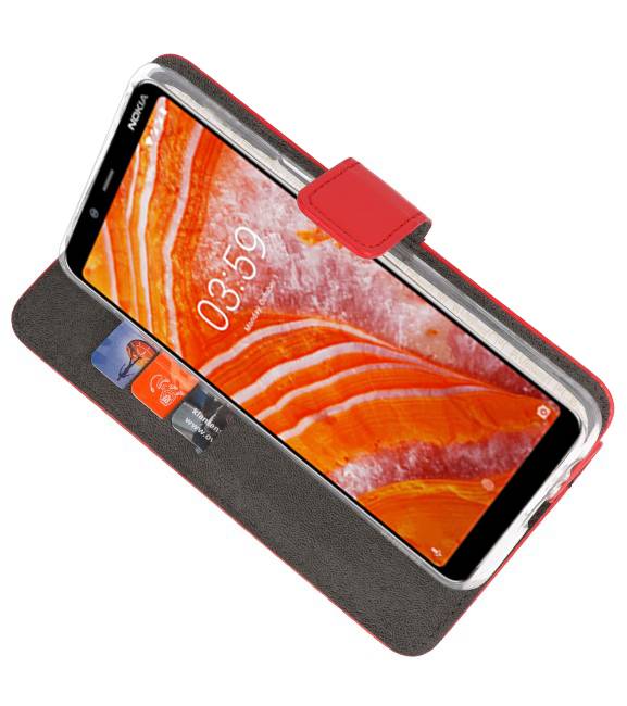 Etuis portefeuille pour Nokia 3.1 Plus Rouge