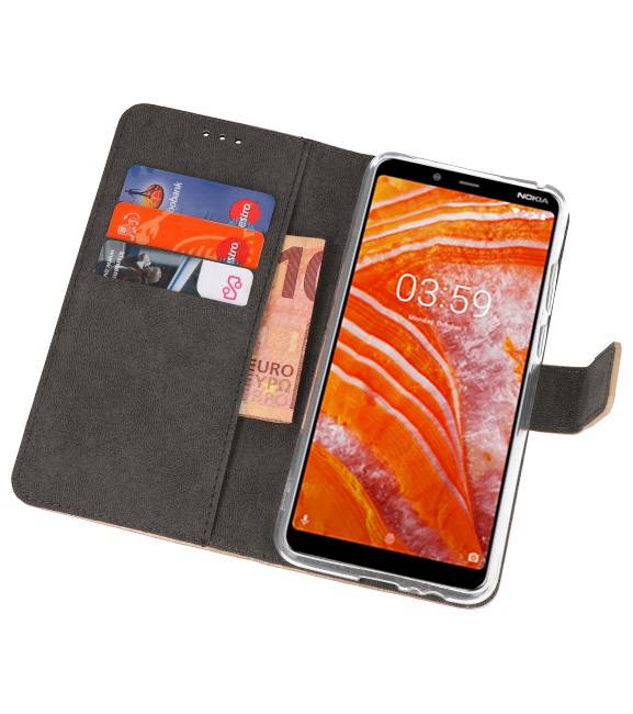 Brieftasche Taschen für Nokia 3.1 Plus Gold