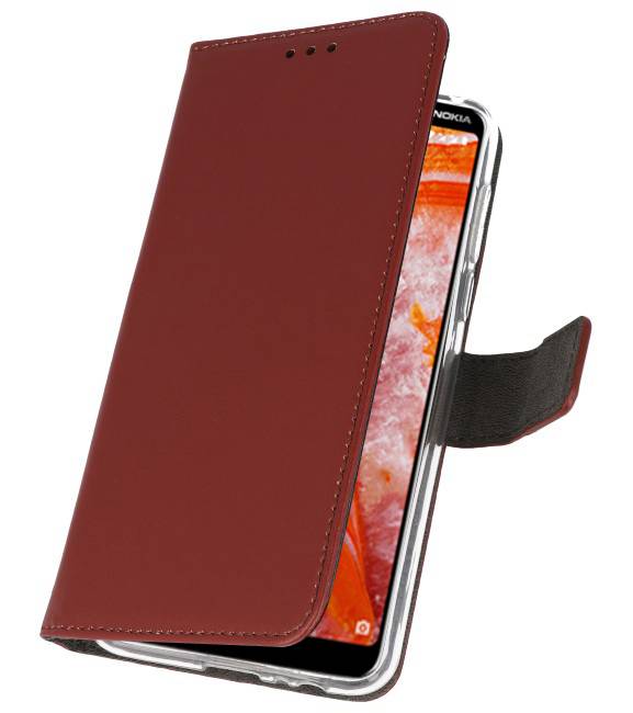 Etuis portefeuille Etui pour Nokia 3.1 Plus Brown