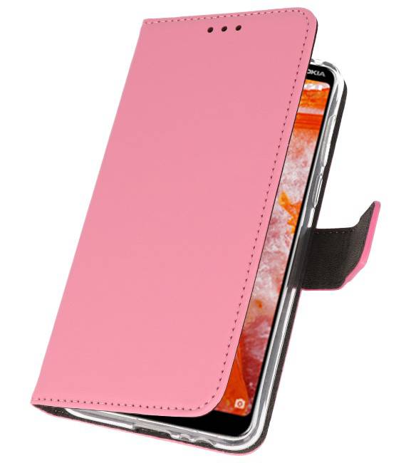 Etuis portefeuille Etui pour Nokia 3.1 Plus Rose