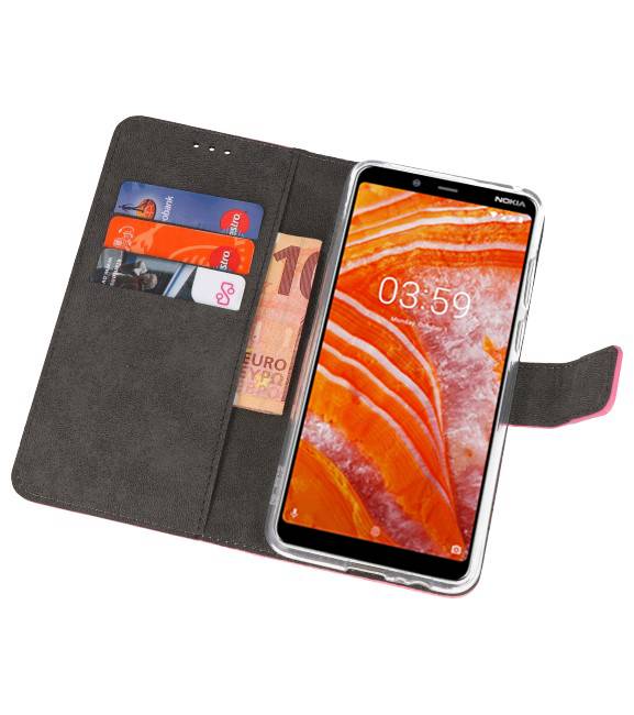 Brieftasche Taschen für Nokia 3.1 Plus Pink