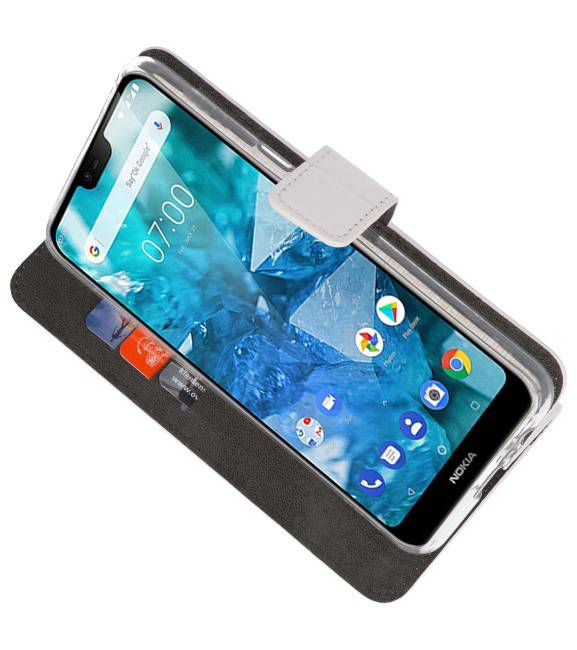 Funda Cartera Funda Para Nokia 7.1 Blanco