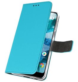Wallet Cases Hoesje voor Nokia 7.1 Blauw