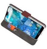 Casos Funda Cartera para Nokia 7.1 Marrón