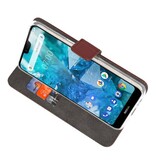 Casos Funda Cartera para Nokia 7.1 Marrón