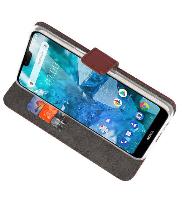 Etuis portefeuille Etui pour Nokia 7.1 Brown