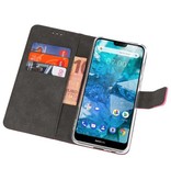 Etuis portefeuille Etui pour Nokia 7.1 Rose