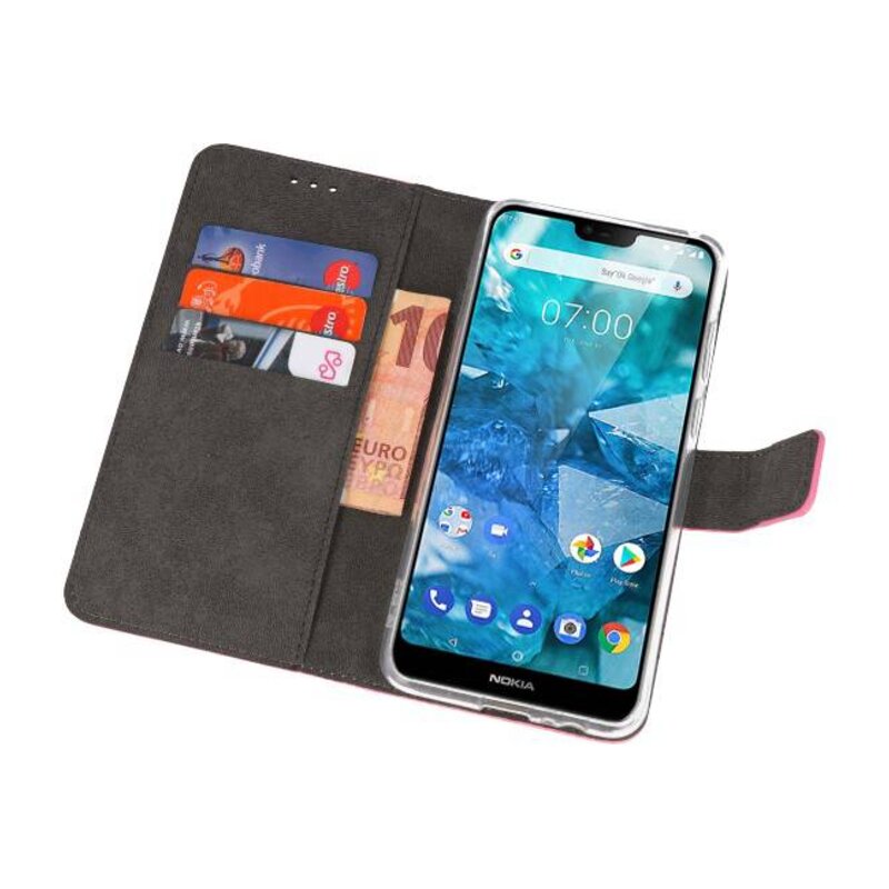 Custodia a Portafoglio per Nokia 7.1 Rosa