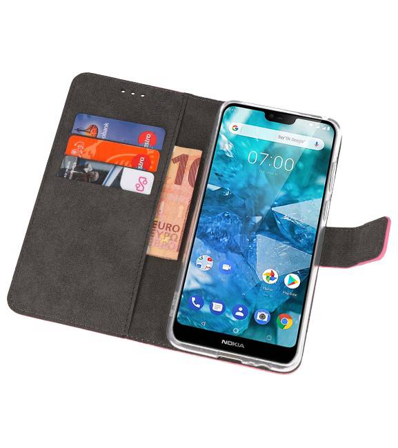 Wallet Cases Case for Nokia 7.1 Pink