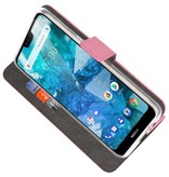 Wallet Cases Hoesje voor Nokia 7.1 Roze
