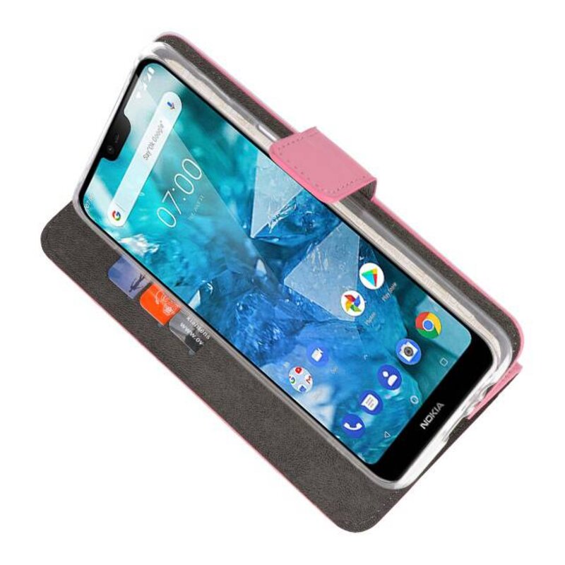 Wallet Cases Case for Nokia 7.1 Pink