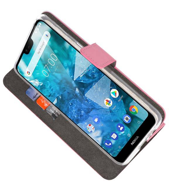 Wallet Cases Case for Nokia 7.1 Pink